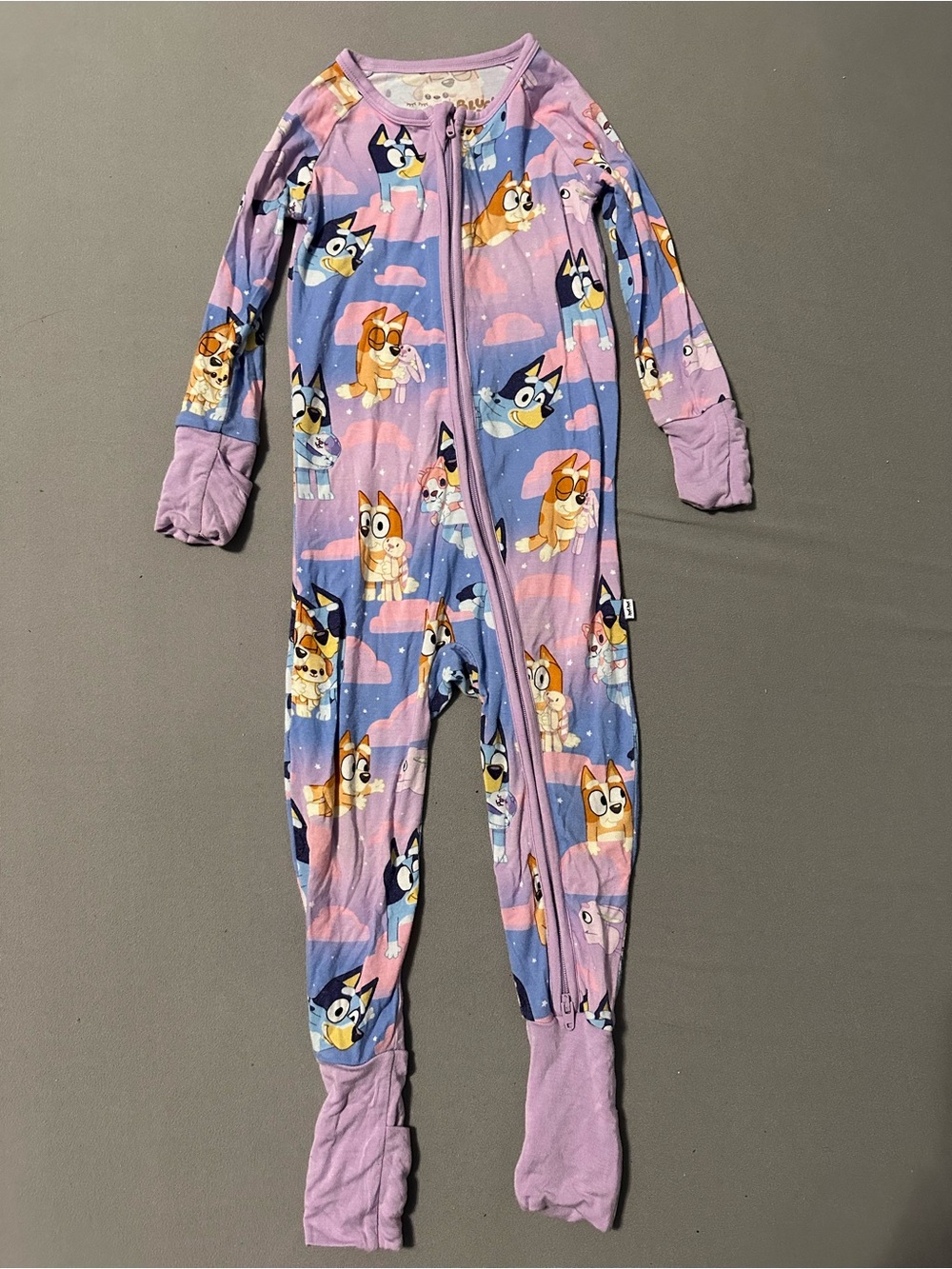 Little Sleepies Purple Bluey-Style Character Footed One-Piece